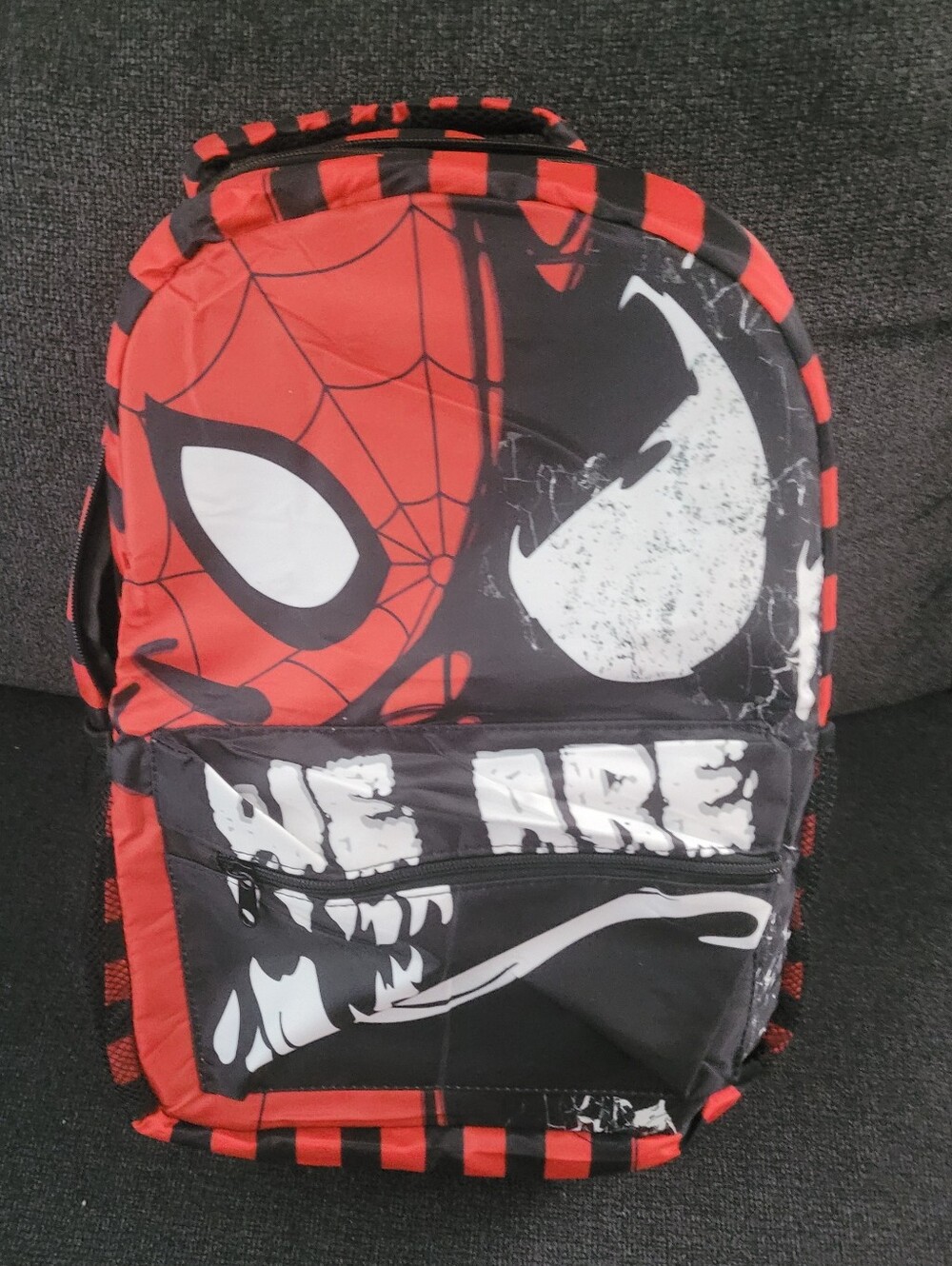 Kids Red & Black Spider Graphic Backpack - Unbranded